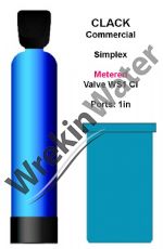 Commercial <font color=red>METERED</font> <b>SIMPLEX</b> CLACK WS1 Cl Water Softeners - 1in Ports